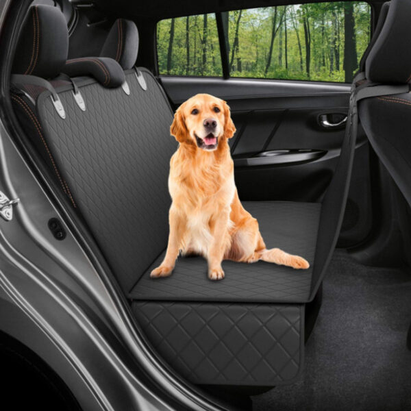 Dog Car Seat Cover with Mesh Window – Waterproof Rear Back Seat Protector Hammock with Zipper & Storage Pocket for Travel - Image 9