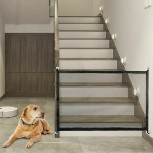 Portable Pet & Baby Safety Gate – Mesh Guard Barrier for Doors & Stairs | Magic Fence for Dogs & Cats