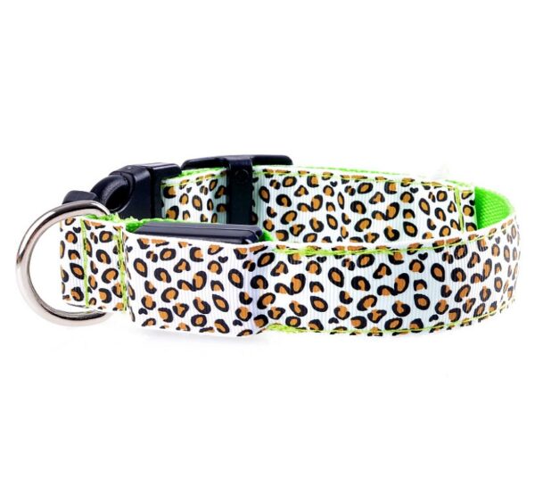 LED Dog Collar – Adjustable Nylon Pet Collar with Leopard Print | Night Safety Light-Up Dog Collar for Walks & Visibility - Image 9