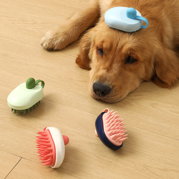 Soft Silicone Pet Grooming Brush – Handheld Dog & Cat Bath Comb for Hair Removal, Massage & Shampoo | Easy Cleaning Tool - Image 4