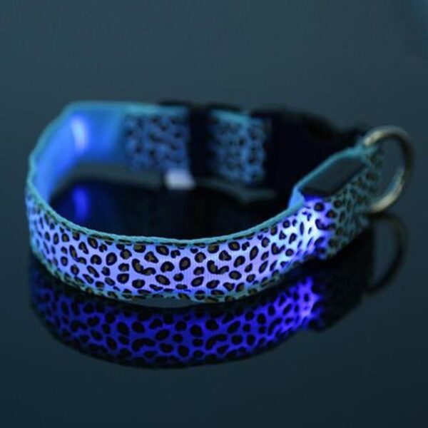 LED Dog Collar – Adjustable Nylon Pet Collar with Leopard Print | Night Safety Light-Up Dog Collar for Walks & Visibility - Image 6